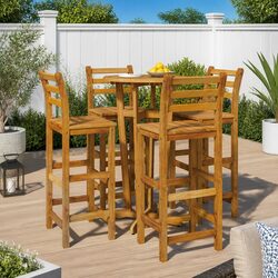 Elegant 5 Piece Wooden Garden Bar Set