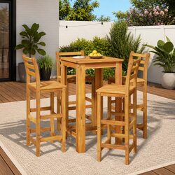5 Piece Garden Bar Set in Solid Acacia Wood - Reliable & Stylish