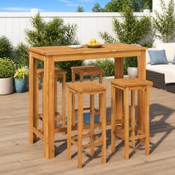 Comfortable and Durable 5 Piece Acacia Wood Bar Set