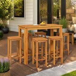 Quality and Comfort: 7 Piece Garden Bar Set in Brown