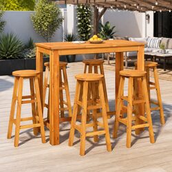 Solid Acacia Wood Garden Bar Set: Comfort and Durability