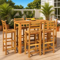 Quality 7 Piece Garden Bar Set Crafted from Acacia Wood