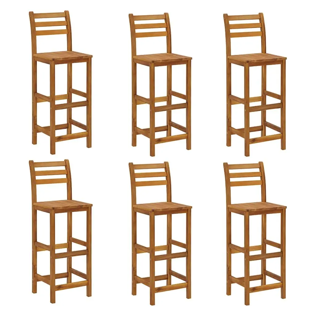 Outdoor Furniture Set 7 Piece Solid Acacia Wood Garden Bar Brown for Dining and Relaxing