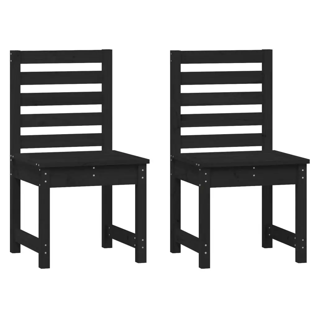 Black Bistro Set Made from Solid Pine Wood