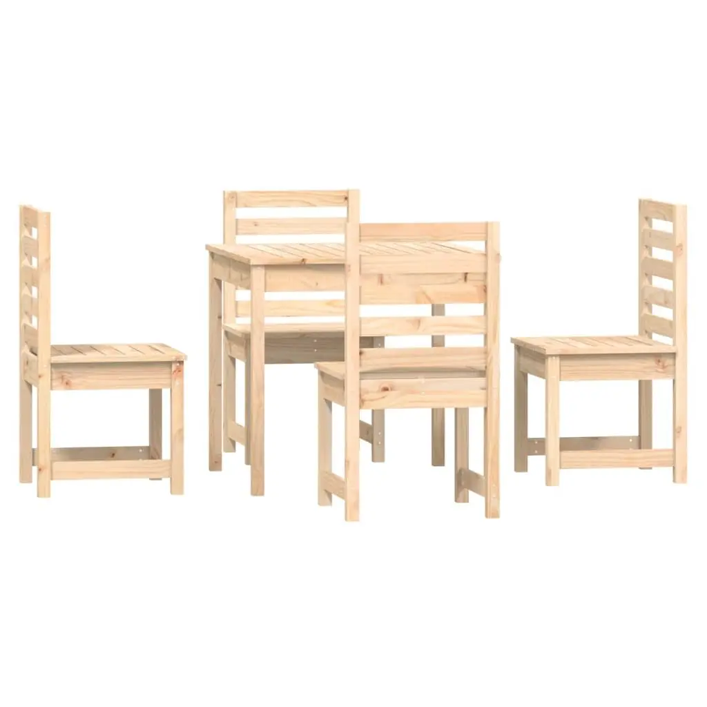 5 Piece Dining Set Made from Solid Pine Wood