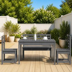 Warm and Inviting Grey Wood Garden Dining Set