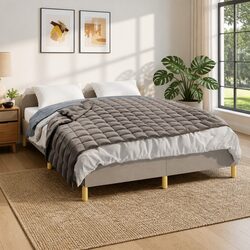 Grey Weighted Blanket 152x203 cm 7 kg for Comfort and Sleep