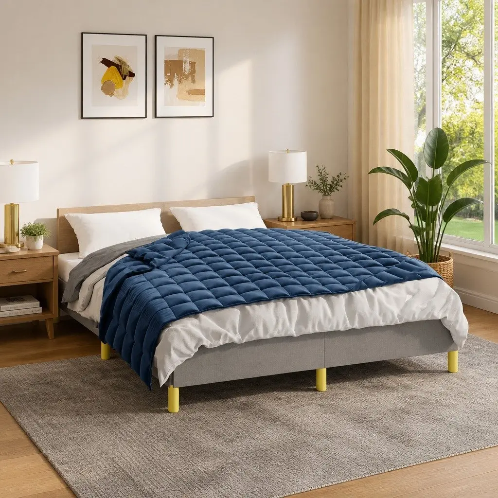 Weighted Blanket Sleeping Aid 122x183cm Blue 9kg