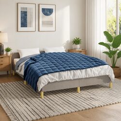 Comfortable Blue Weighted Blanket 152x203 cm for Rest