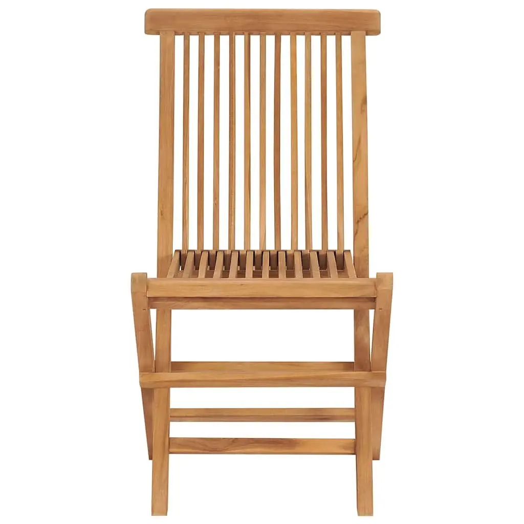 Folding Garden Chairs Outdoor Seating Teak Brown 2 Piece Set