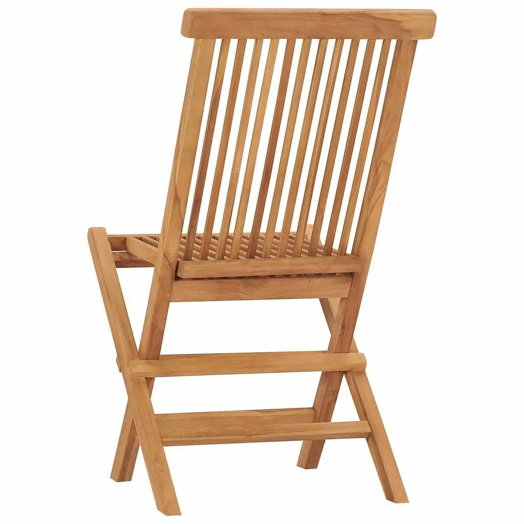 Folding Garden Chairs Outdoor Seating Teak Brown 2 Piece Set