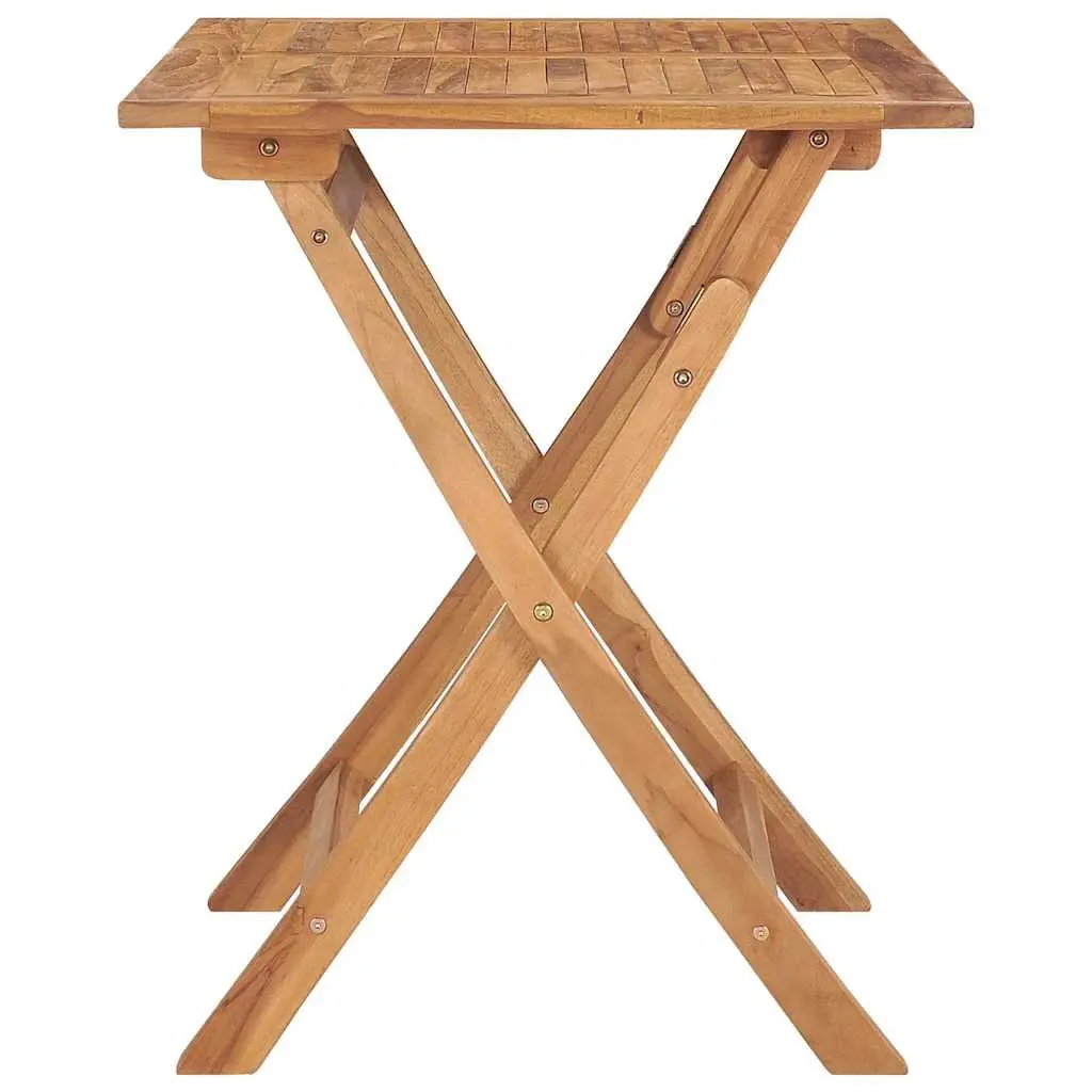 Folding Garden Dining Table Outdoor Use 90x60x75cm Teak Wood Brown
