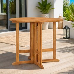 Quality Brown Teak Wood Outdoor Dining Table 90cm