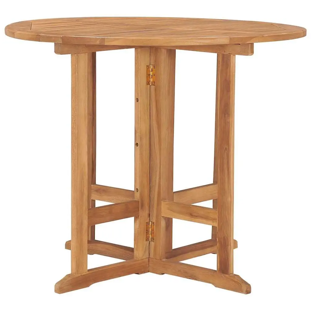 Brown Teak Wood Outdoor Dining Table 90cm