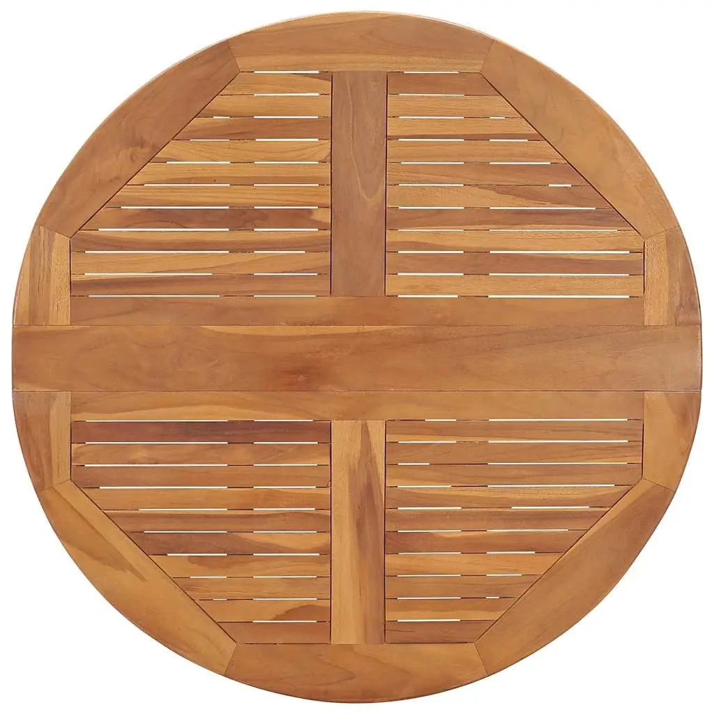 Brown Teak Wood Outdoor Dining Table 90cm