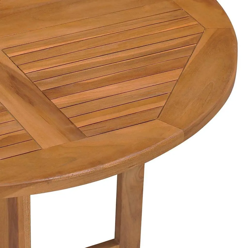 Brown Teak Wood Outdoor Dining Table 90cm
