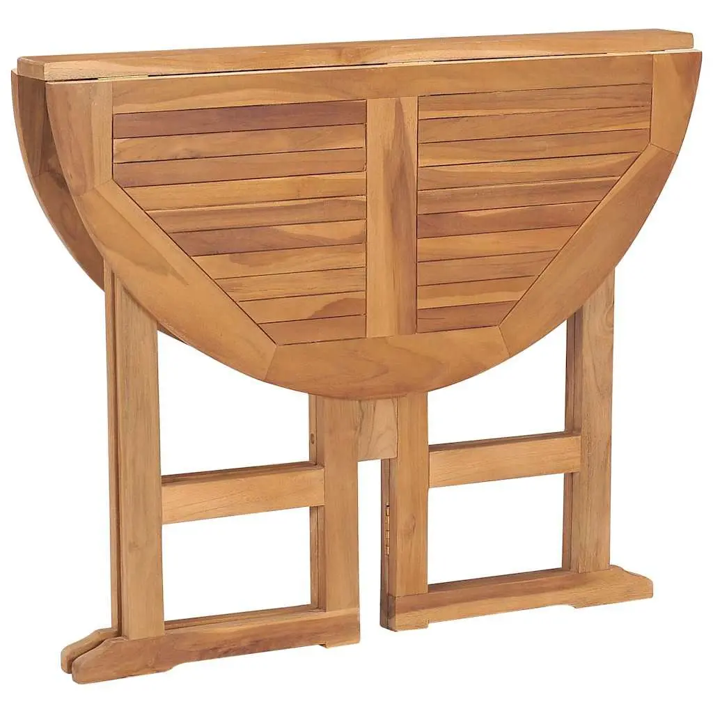 Brown Teak Wood Outdoor Dining Table 90cm