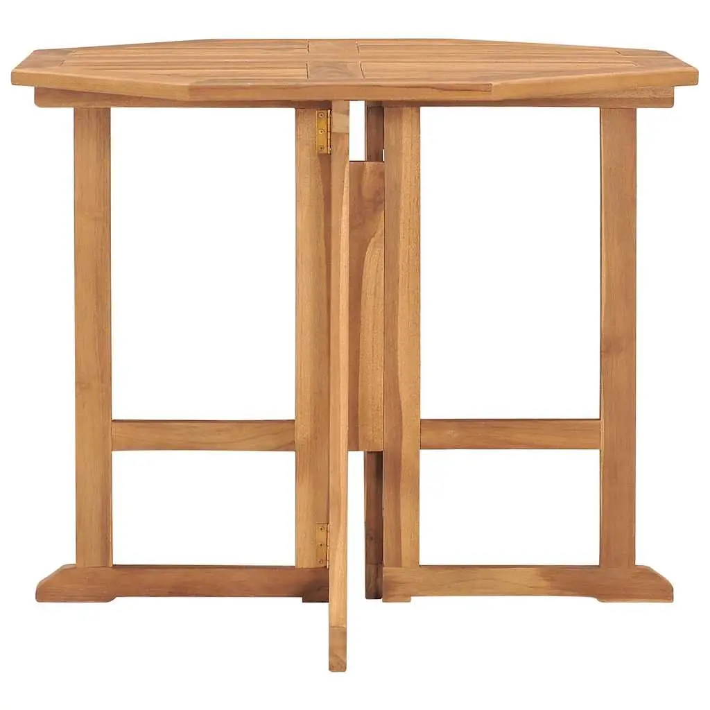 Folding Garden Dining Table 90x90x75cm Outdoor Furniture Teak Wood Brown