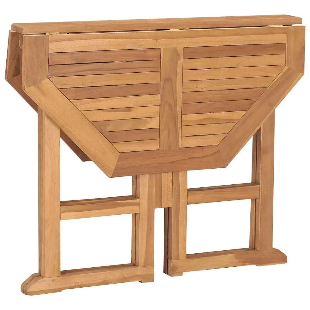 Folding Garden Dining Table 90x90x75cm Outdoor Furniture Teak Wood Brown