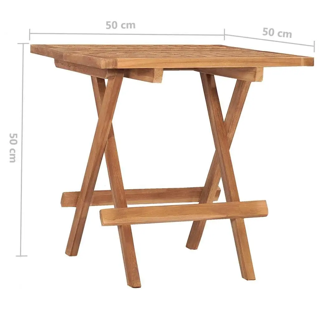 Folding Garden Table 50x50x50 cm Outdoor Dining Picnic Furniture Brown Wood