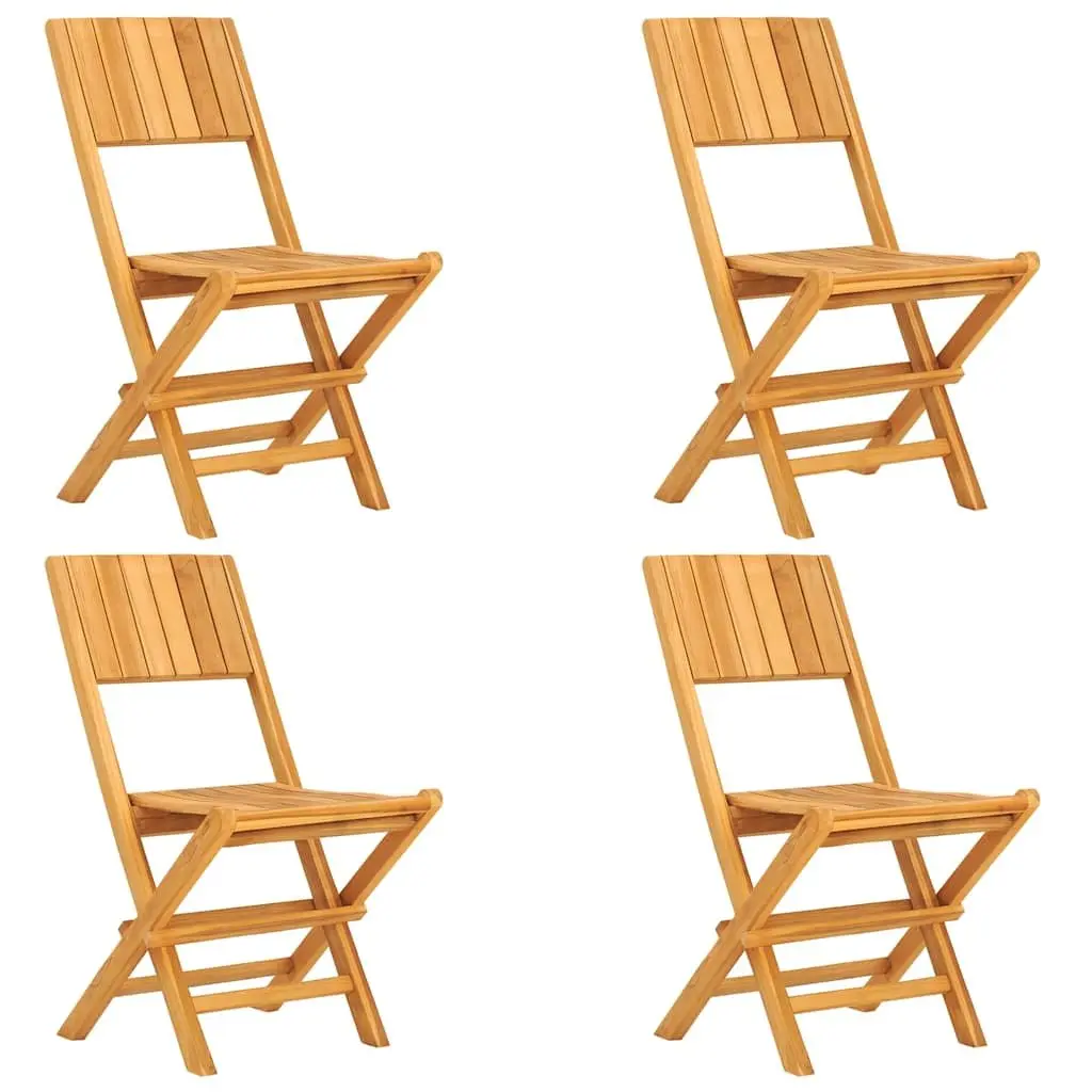 5 Piece Garden Dining Set Outdoor Furniture Table Chairs Brown Teak Wood