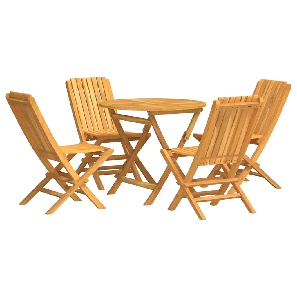 Garden Dining Set 5 Piece Outdoor Furniture Teak Wood Table Chairs Foldable