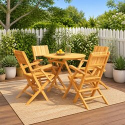 Comfortable Teak Wood Garden Dining Set for Your Home