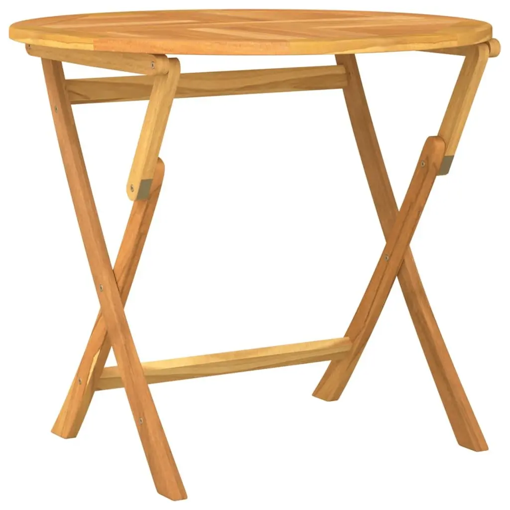 5 Piece Garden Dining Set Teak Wood Outdoor Furniture Foldable Chairs Table Brown