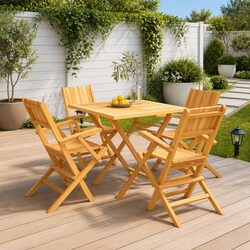 Value-Focused 5 Piece Teak Garden Dining Set