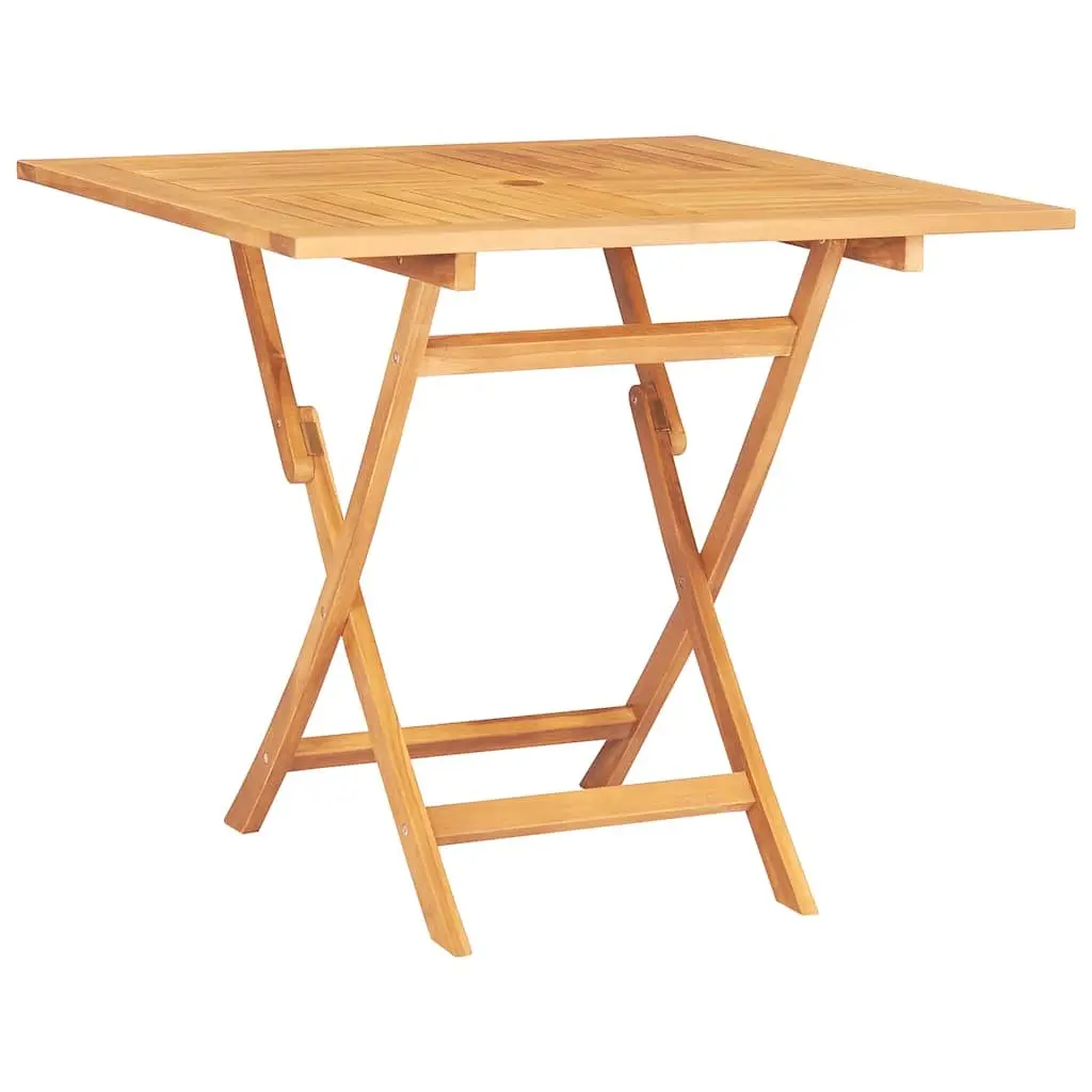 5 Piece Garden Dining Set Outdoor Furniture Teak Wood Table Chairs Brown