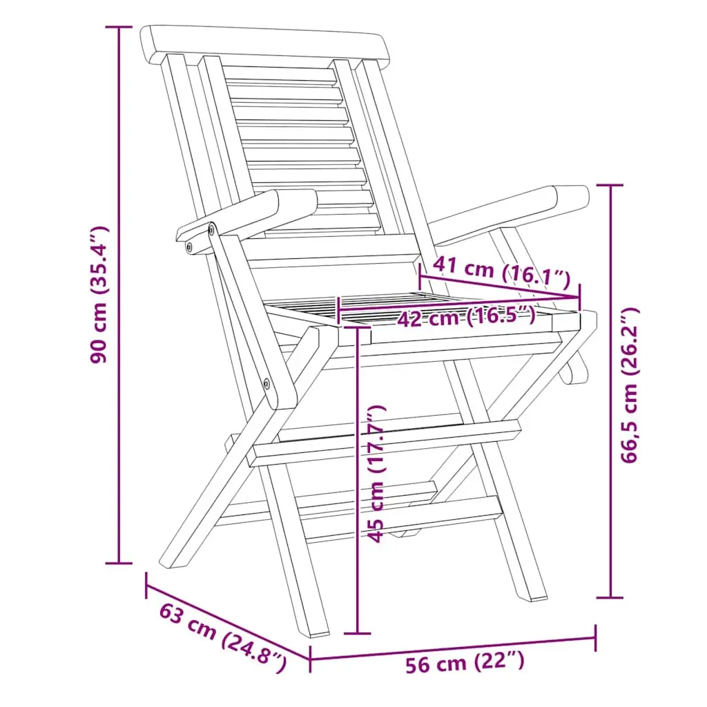 Folding Garden Chairs 4 pcs Outdoor Seating Solid Wood Slatted Design Backrest