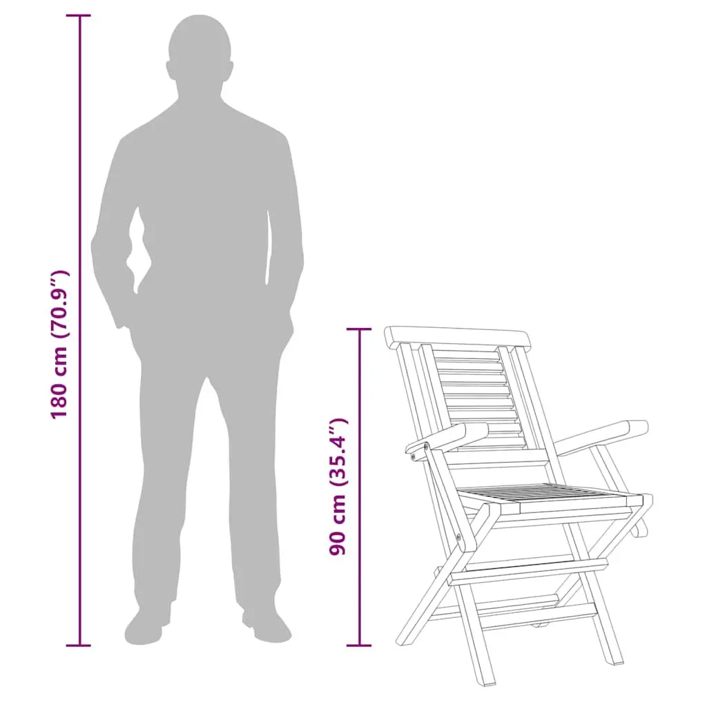 Folding Garden Chairs 4 pcs Outdoor Seating Solid Wood Slatted Design Backrest