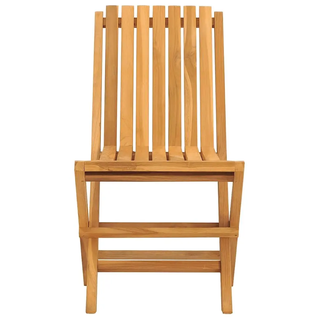 Wooden Folding Garden Chairs Set 6 pcs Outdoor Seating Backrest Slatted Design