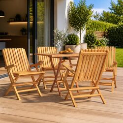 Comfortable and Practical Wooden Garden Chairs Set