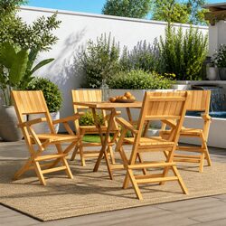 Comfortable Teak Folding Garden Chairs - Set of 4