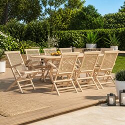 Folding Garden Chairs 8 pcs Grey 56x61x89 cm Solid Wood Teak Outdoor Seating