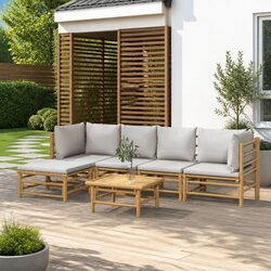 Comfortable 6-Piece Bamboo Outdoor Lounge Set