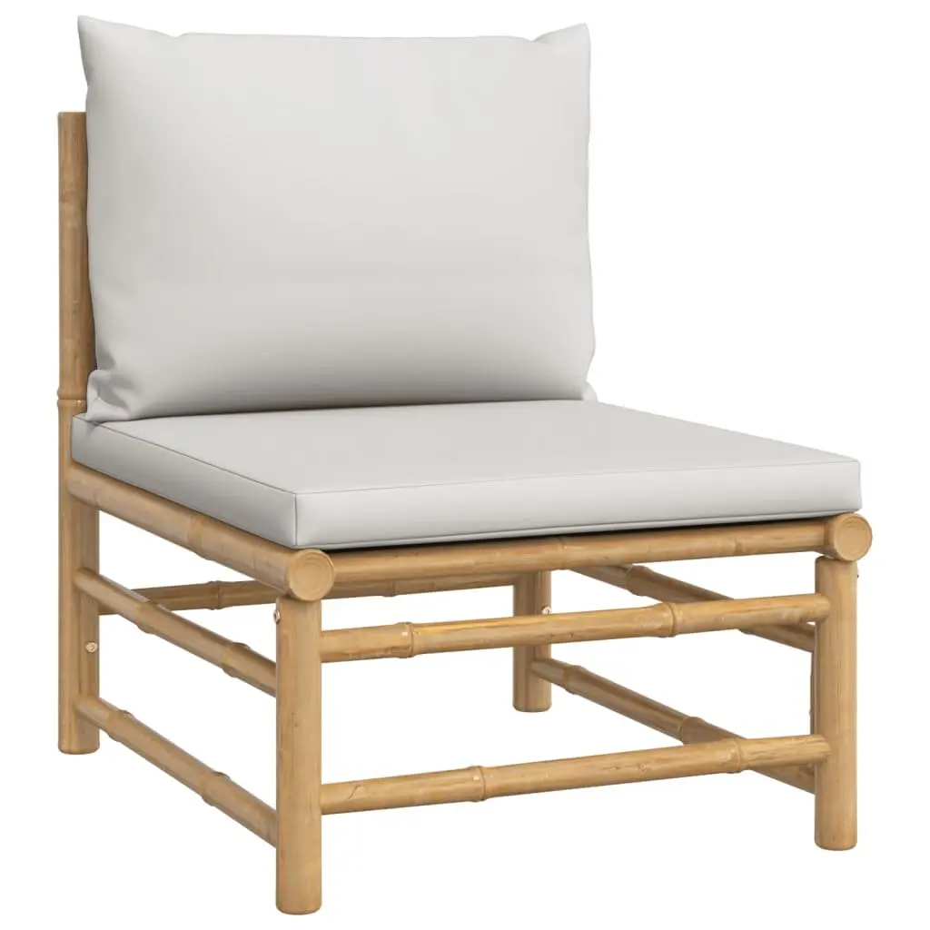 Bamboo Garden Lounge Set 12 Piece Outdoor Furniture with Cushions Brown