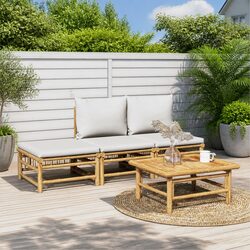 Comfortable and Versatile 4-Piece Bamboo Lounge Set