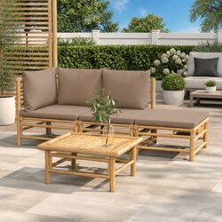 Comfortable 4-Piece Bamboo Lounge Set for Outdoor Enjoyment