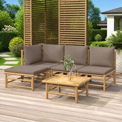 Comfortable 5 Piece Bamboo Garden Lounge Set for Value Seekers