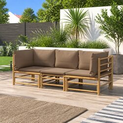 Versatile Bamboo Garden Lounge Set with Cushions
