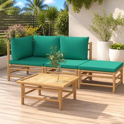 Value and Practicality: 4 Piece Bamboo Garden Lounge Set