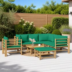 Practical 8-Piece Bamboo Lounge Set with Comfort