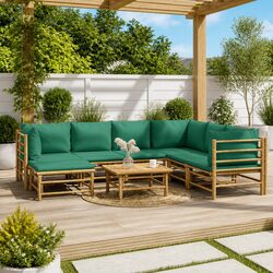 Quality 8-Piece Bamboo Lounge Set with Soft Cushions