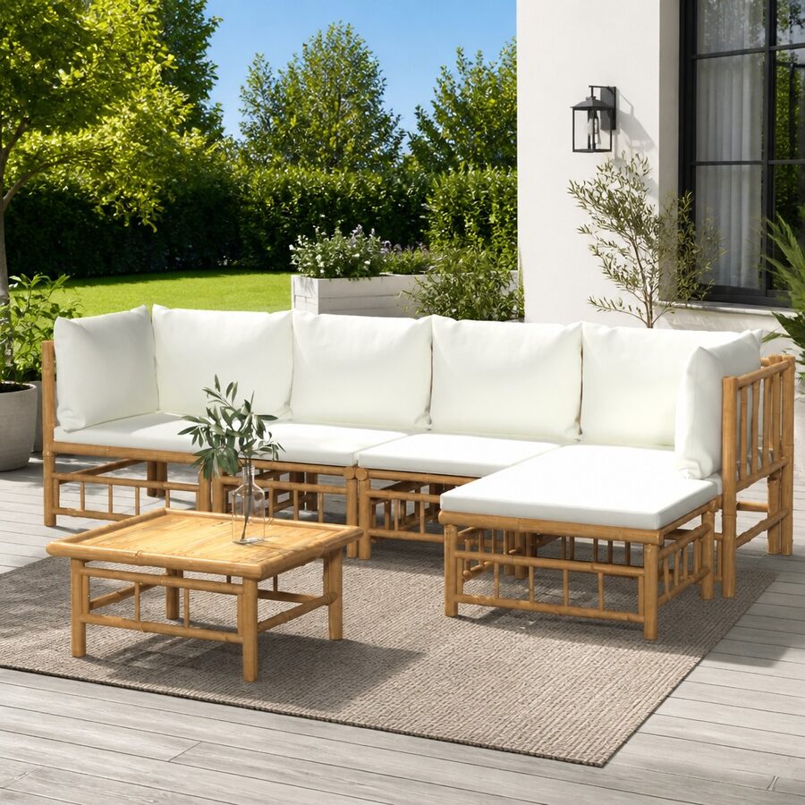 Value-Packed 6-Piece Bamboo Garden Lounge Set