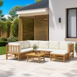 Warm and Practical 8-Piece Bamboo Lounge Set