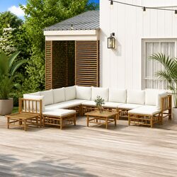 Value-Packed 12-Piece Bamboo Lounge Set with Cushions