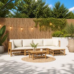 Comfortable Bamboo Lounge Set - 6 Pieces for Your Home