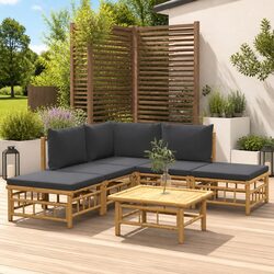 Reliable 6-Piece Bamboo Outdoor Lounge Set for Comfort